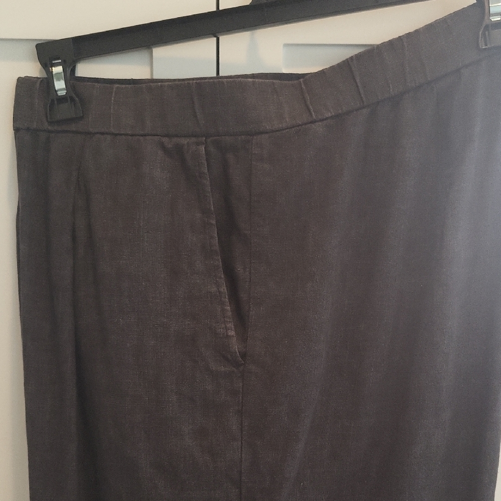 Eileen Fisher Charcoal Linen Vest and Pants Set - Picture 5 of 14